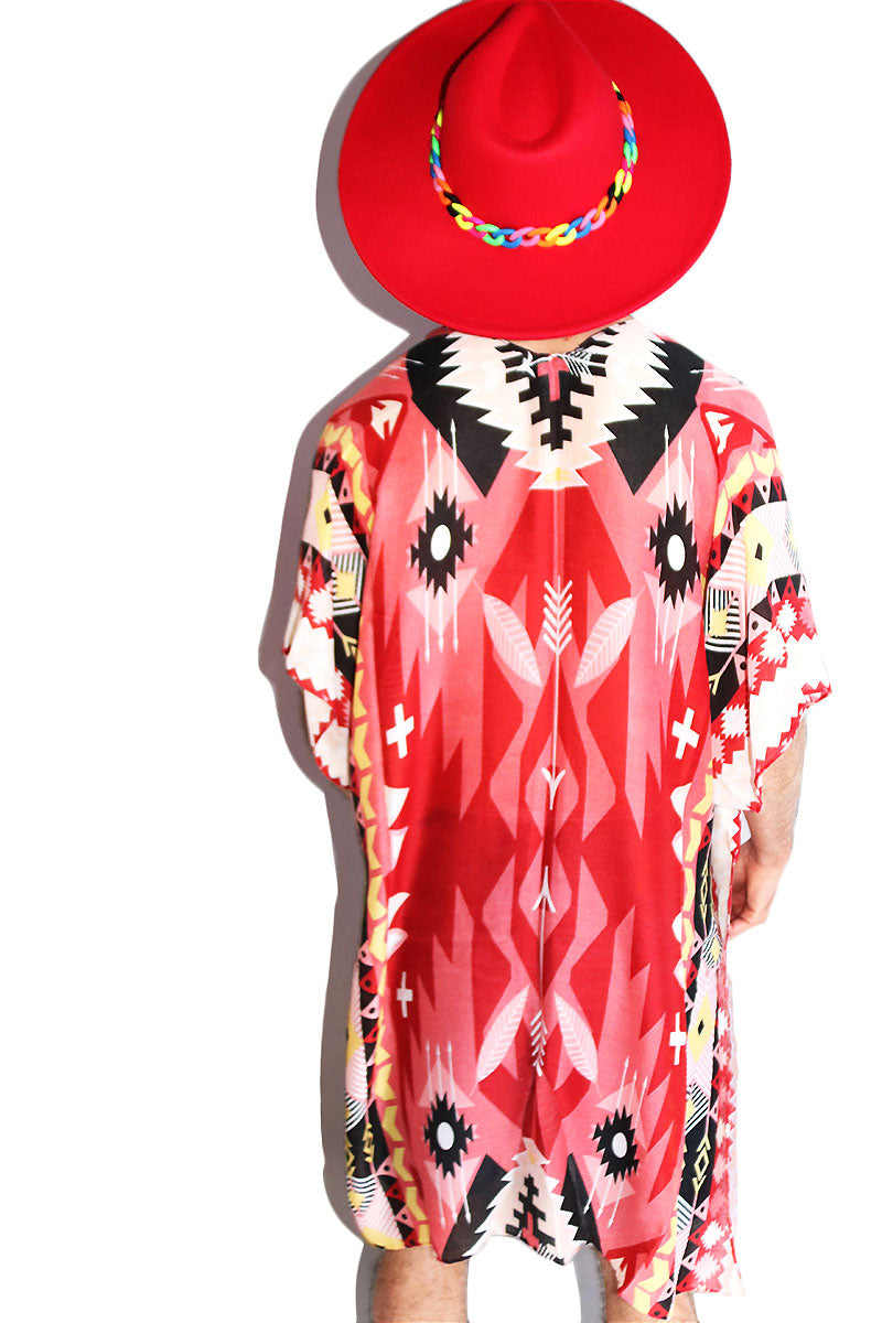 Festival Kaftan Lounge Robe- Red