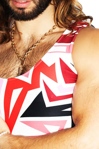 Tucson All Over Print Fitted Crop Tee- Red