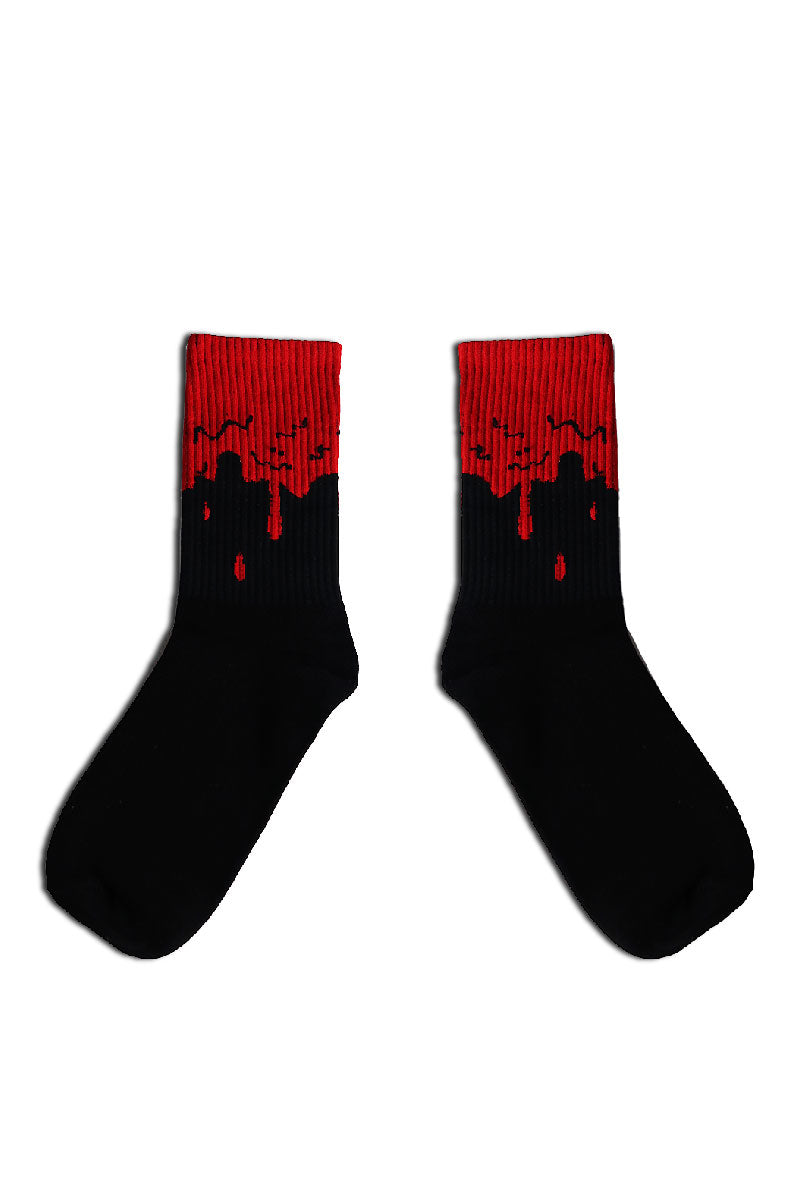 Blood Quarter Length Socks- Red