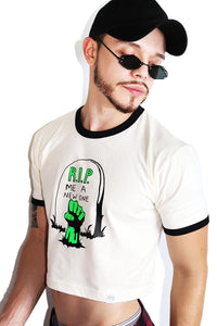 RIP Me A New One Crop Ringer Tee-Cream