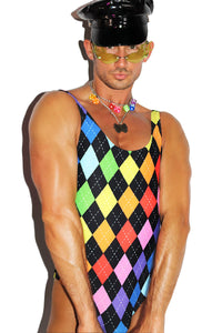 Arygle Rainbow All Over Bodysuit -Multi