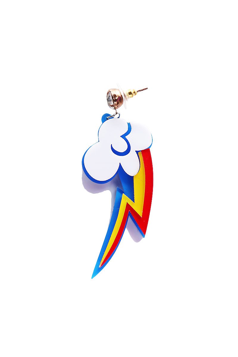 Rainbow Storm Single Earring- Blue