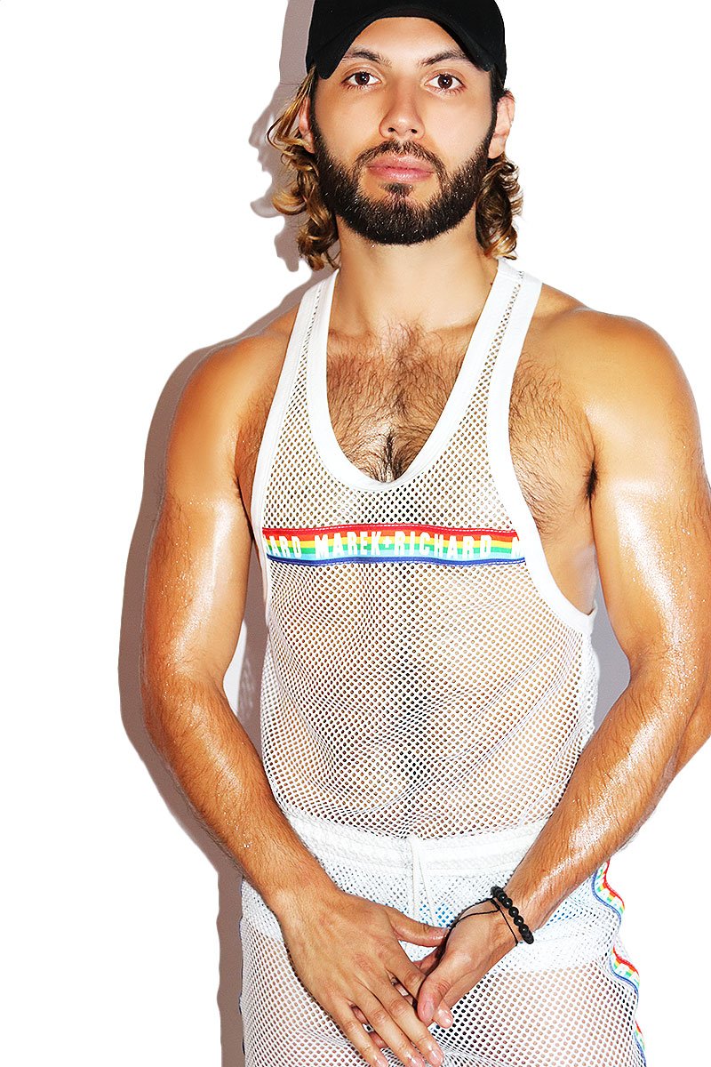 Pride Mesh Racerback Tank-White