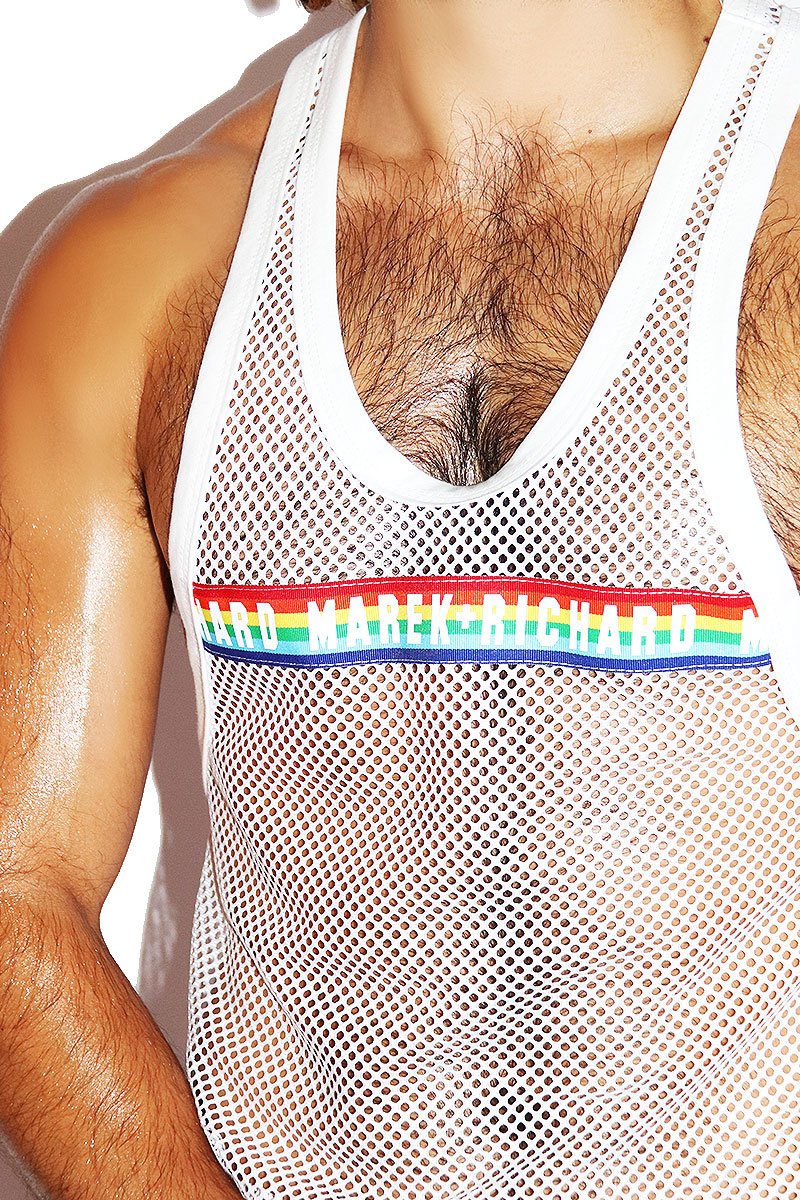 Pride Mesh Racerback Tank-White