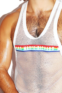 Pride Mesh Racerback Tank-White
