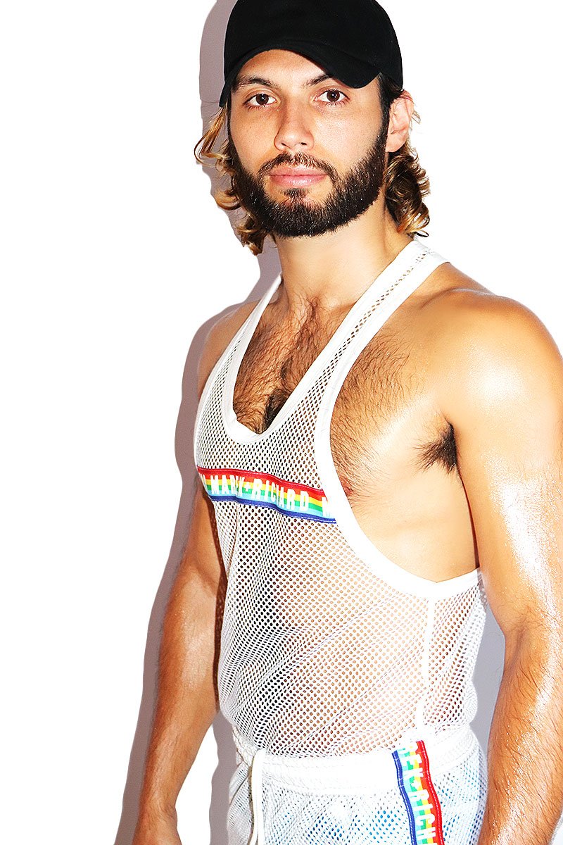 Pride Mesh Racerback Tank-White