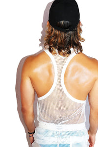 Pride Mesh Racerback Tank-White