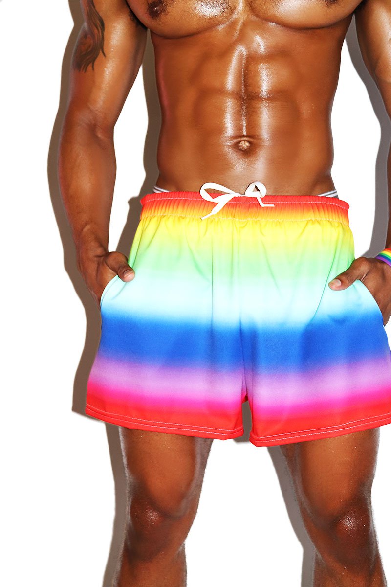 Rainbow Ombre Active Shorts- Mutli