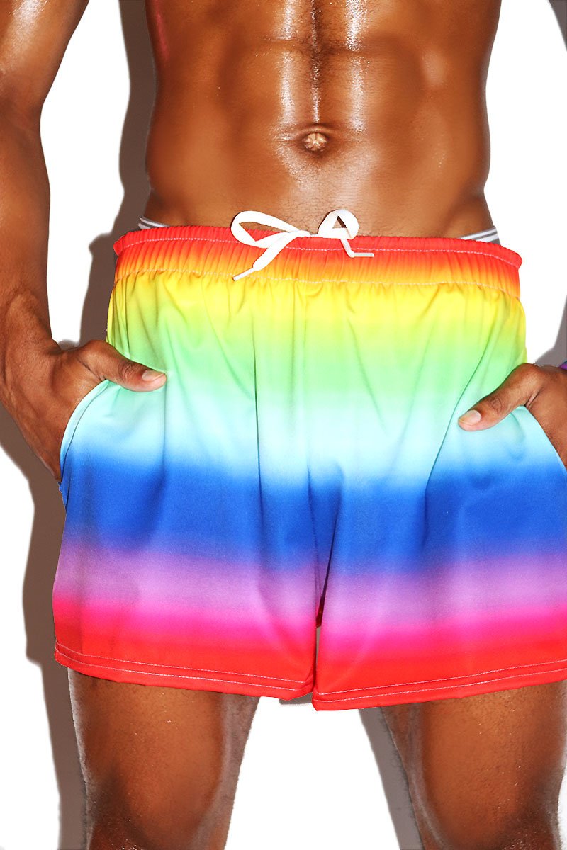 Rainbow Ombre Active Shorts- Mutli
