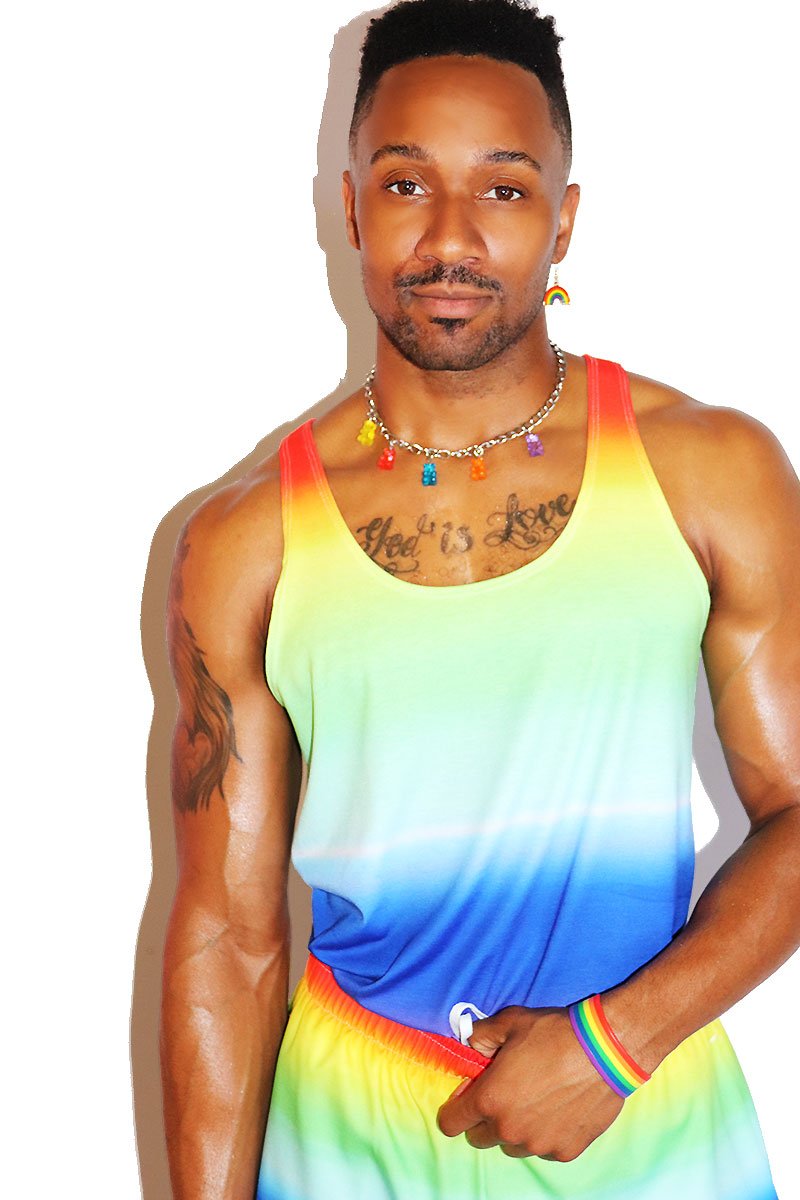 Rainbow Ombre Racerback Tank-Multi
