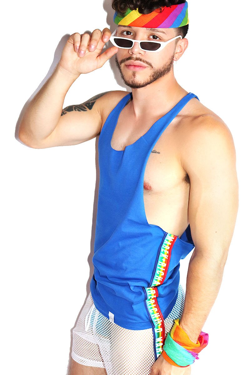 Logo Pride String Tank-Royal Blue