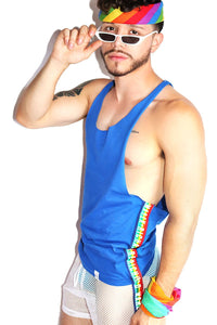 Logo Pride String Tank-Royal Blue