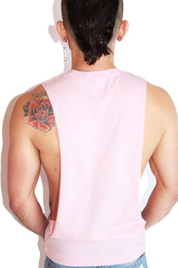 Singles Awarness Low Arm Shredder Tank-Pink