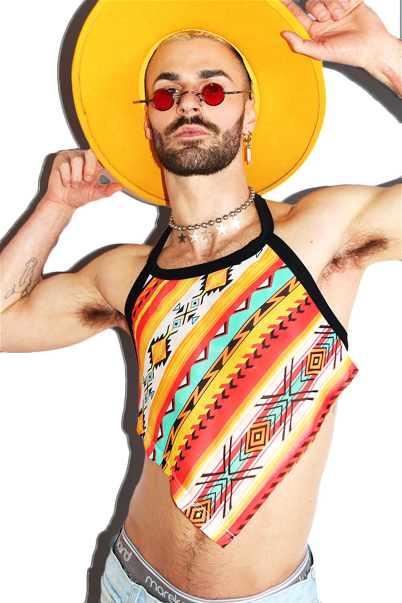 Sunrise Handkerchief Crop Tank- Orange