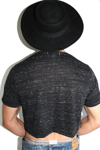 Rings of Saturn Crop Tee-Black Marble