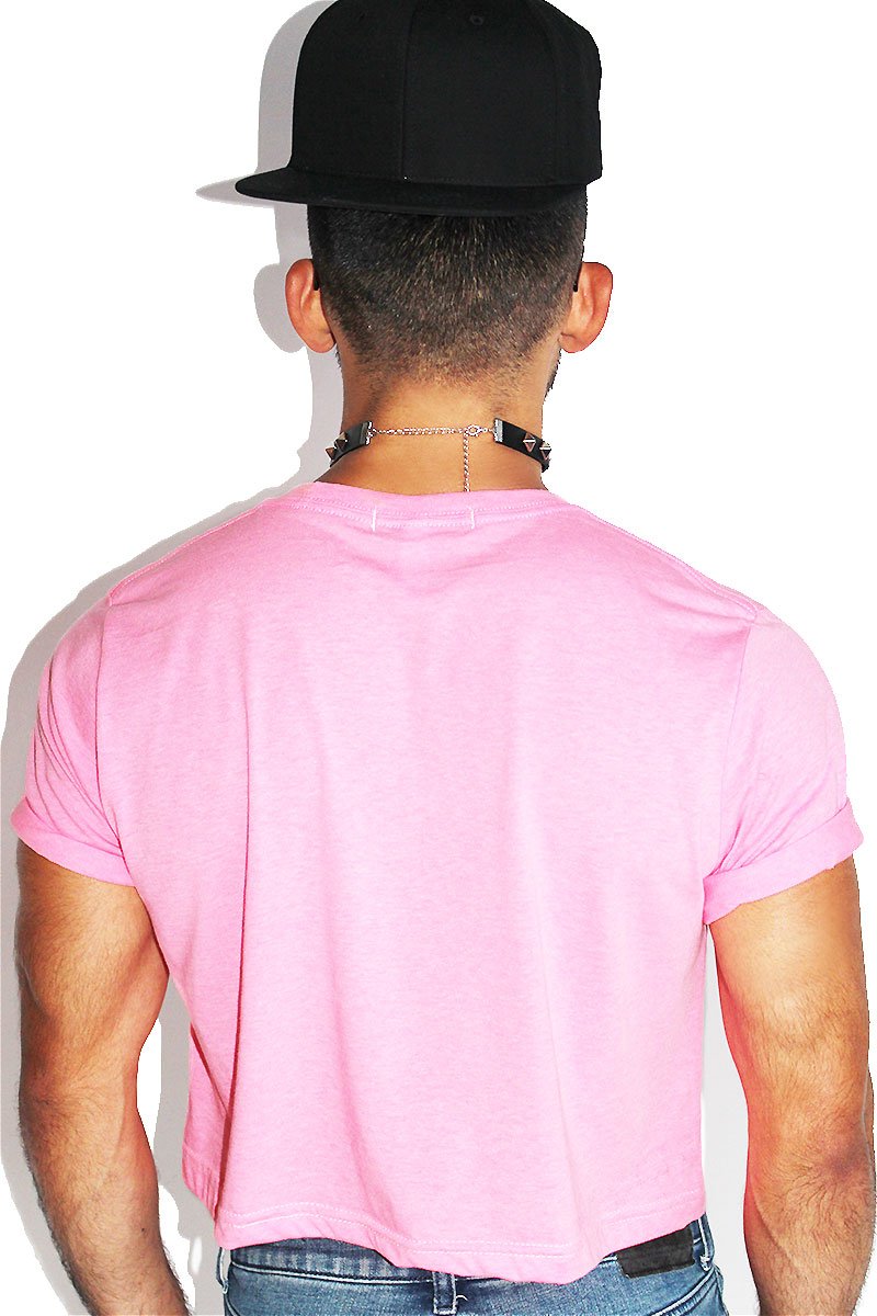 Scared Stiff Crop Tee-Neon Pink