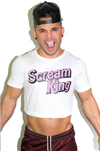 Scream King Crop Tee- White