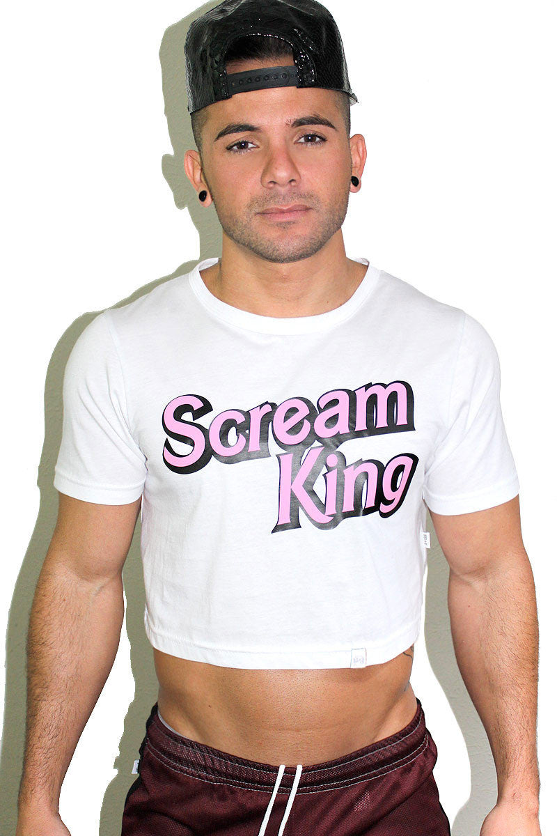 Scream King Crop Tee- White