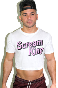 Scream King Crop Tee- White