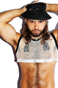 Scorpion Mesh Extreme Crop Tank- White