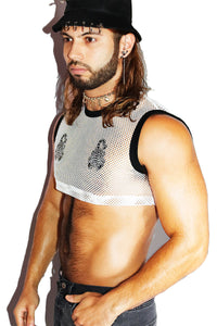 Scorpion Mesh Extreme Crop Tank- White