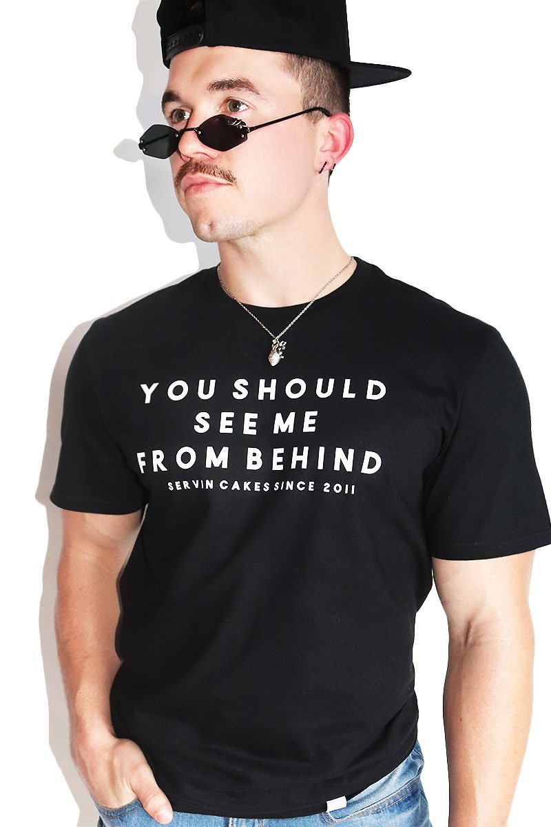 Logo From Behind Tee-Black