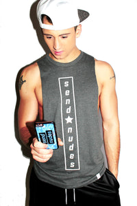 Send Nudes Low Arm Shredder Tank- Light Charcoal