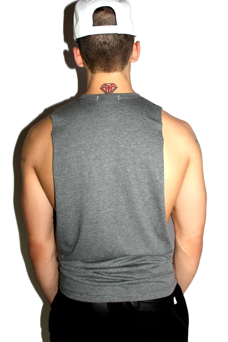 Send Nudes Low Arm Shredder Tank- Light Charcoal