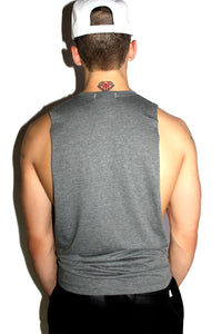 Send Nudes Low Arm Shredder Tank- Light Charcoal