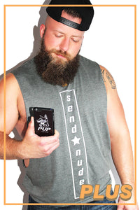 PLUS: Send Nudes Low Arm Shredder Tank- Light Charcoal