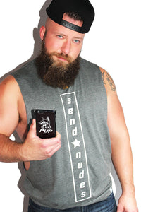 PLUS: Send Nudes Low Arm Shredder Tank- Light Charcoal