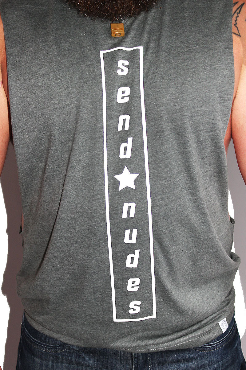 PLUS: Send Nudes Low Arm Shredder Tank- Light Charcoal