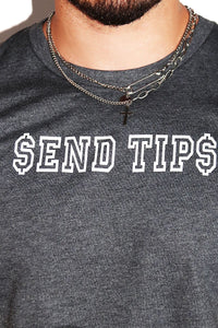 Send Tips Crop Tee- Dark Charcoal