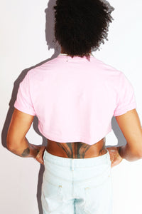 Serious Inquires Only Extreme Crop Tee-Pink