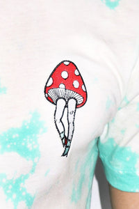 Mushroom Fringe Tee-Teal