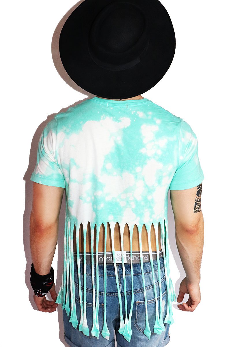 Mushroom Fringe Tee-Teal