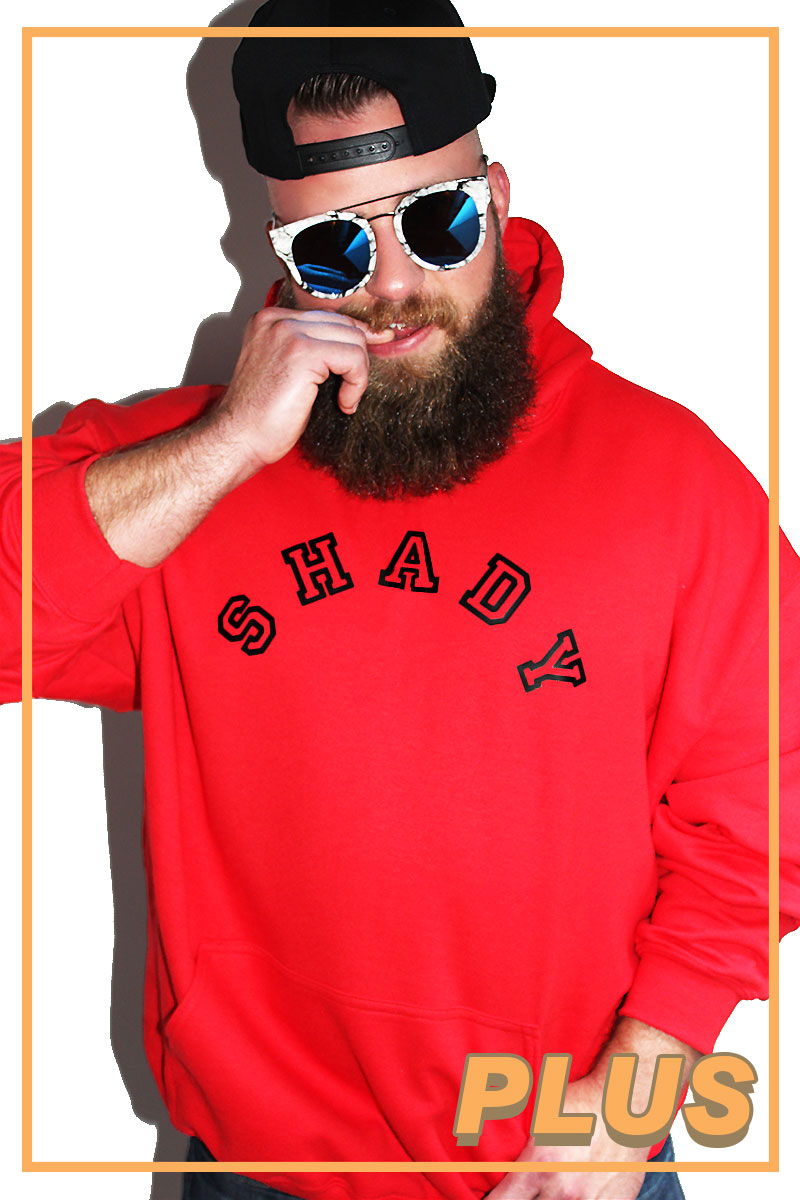 PLUS: Shady Long Sleeve Hoodie-Red