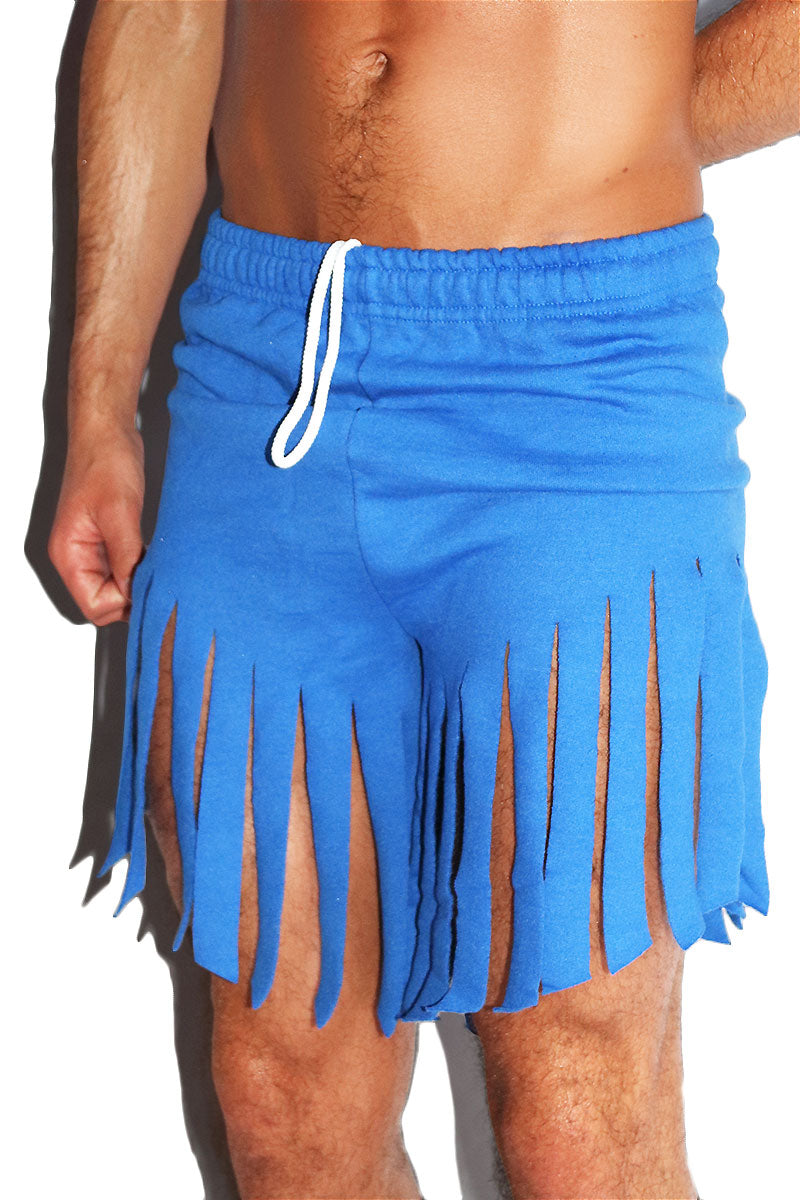 Blue on sale fringe shorts