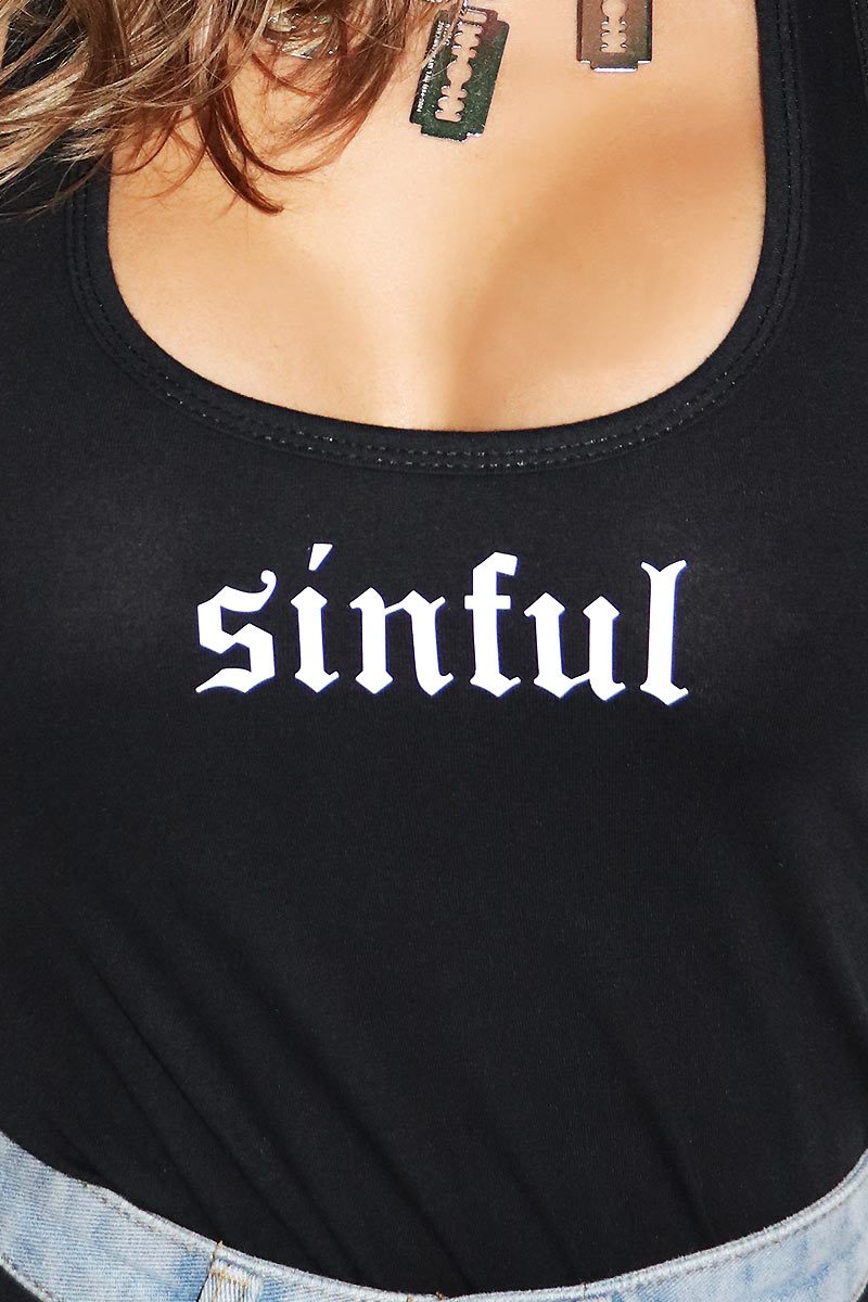 Sinful Racerback Tank-Black