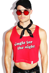 Single For The Night Crop Racerback Tank-Red