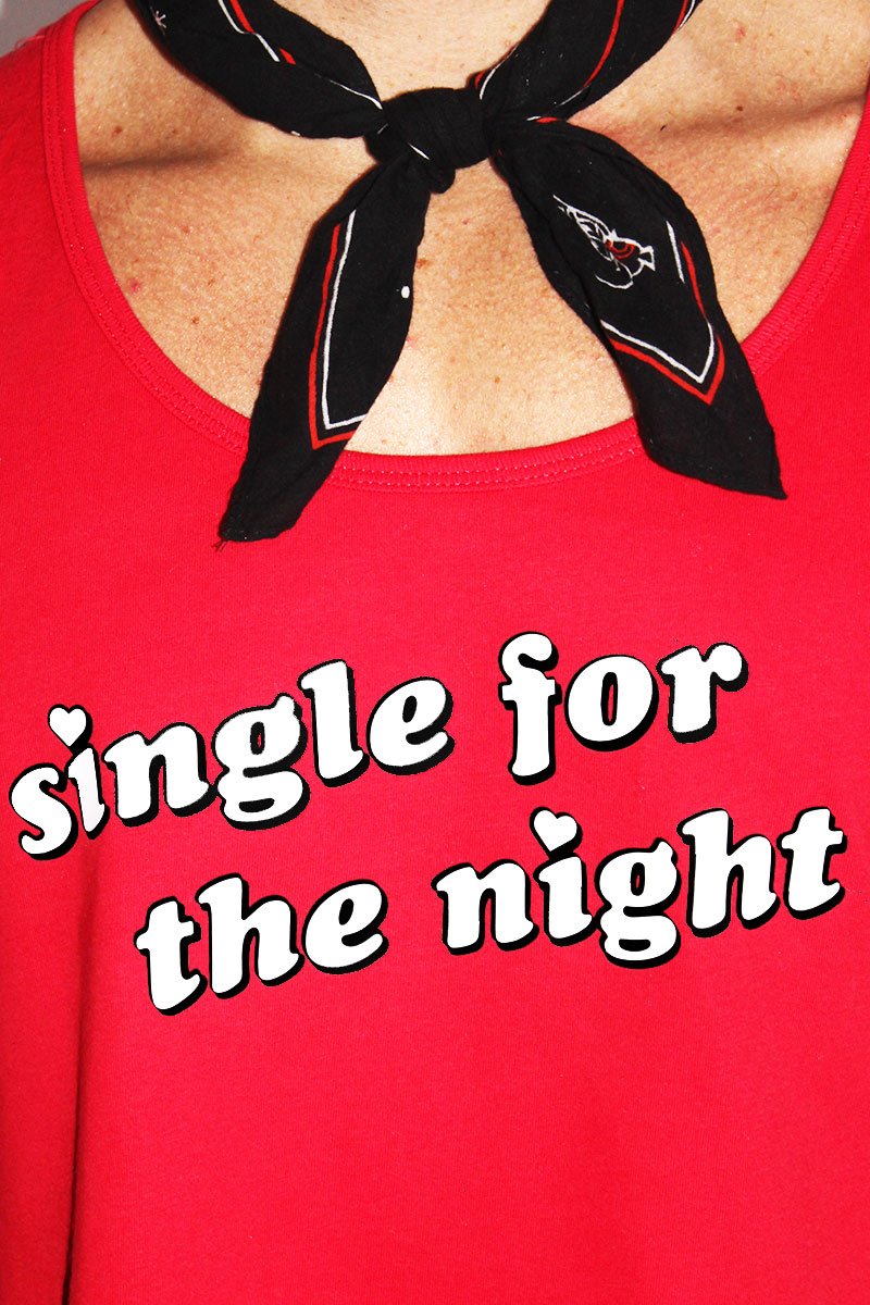 Single For The Night Crop Racerback Tank-Red