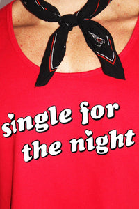 Single For The Night Crop Racerback Tank-Red