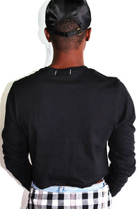 Undead Mermaid Long Sleeve Crop Tee-Black