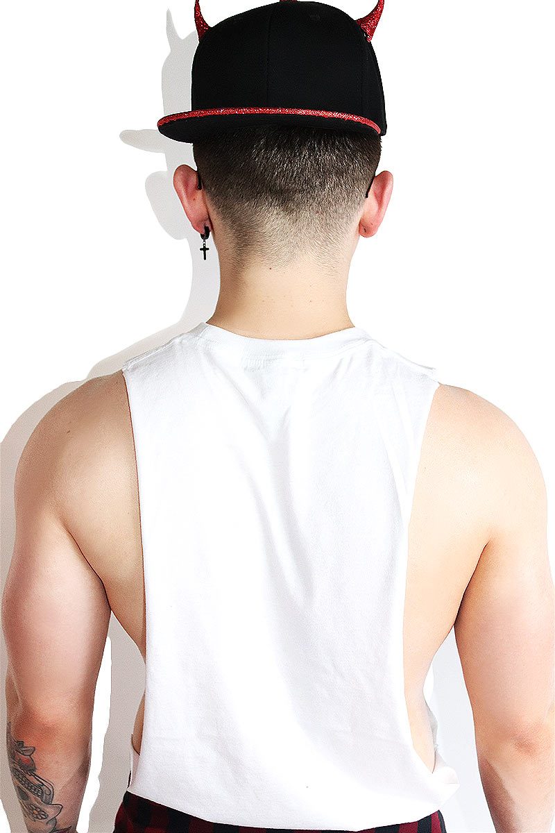 Skull and Cross Bones XXX Low Arm Tank-White