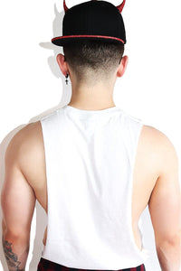 Skull and Cross Bones XXX Low Arm Tank-White
