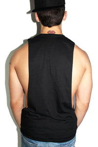Skull Cutout Low Arm Tank- Black
