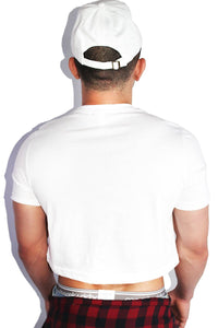 Slayed Crop Tee-White