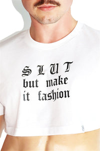 Make It Fashion Extreme Crop Tee-White