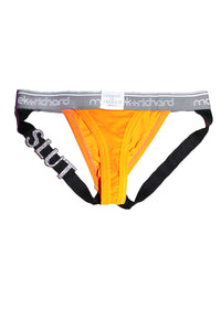 Slut Velvet Metallic Thong Jockstrap- Orange