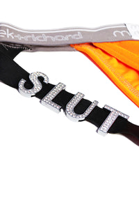 Slut Velvet Metallic Thong Jockstrap- Orange